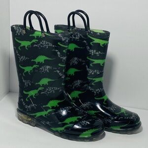 Light up rain boots dinosaur print waterproof